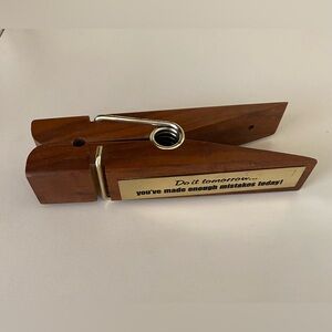 Large Wooden Clothespin Desk Accessory